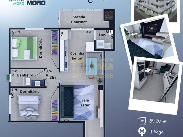 #58740141 - Apartamento para Venda em Campos Novos - SC - 2